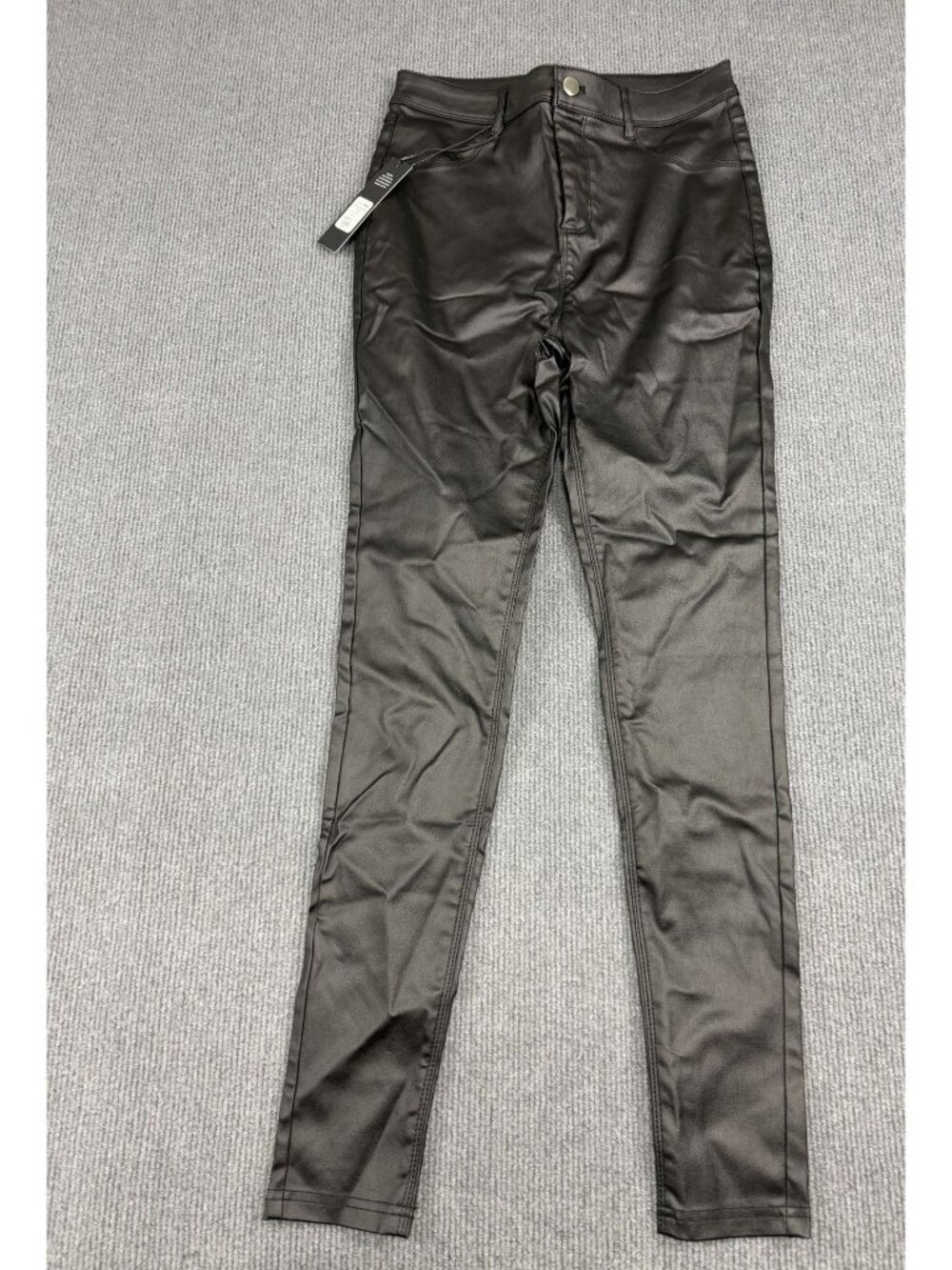 Fashion Nova Womens Black Coated Skinny Pants NWT L